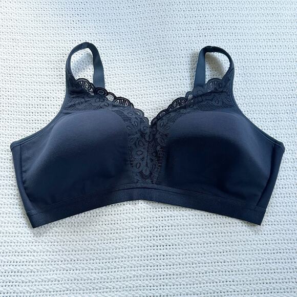 Cacique navy 42DDD Lightly Lined No Wire Full-Figure Bra - Picture 1 of 5